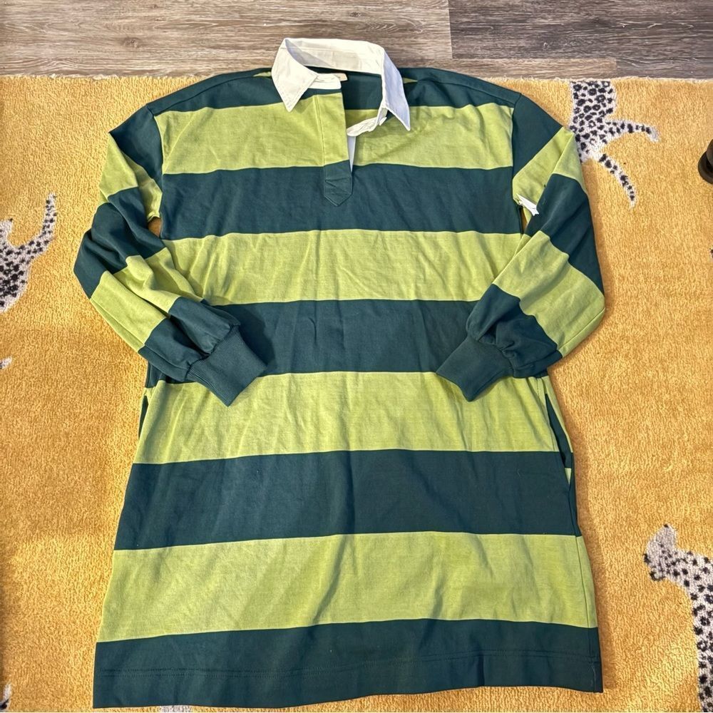 Tuckernuck June Bug Long sleeve Polo Dress Dark Green Size Small - Picture 4 of 6